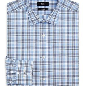 Hugo Boss Lt. Blue and Gray Plaid Sharp Fit shirt